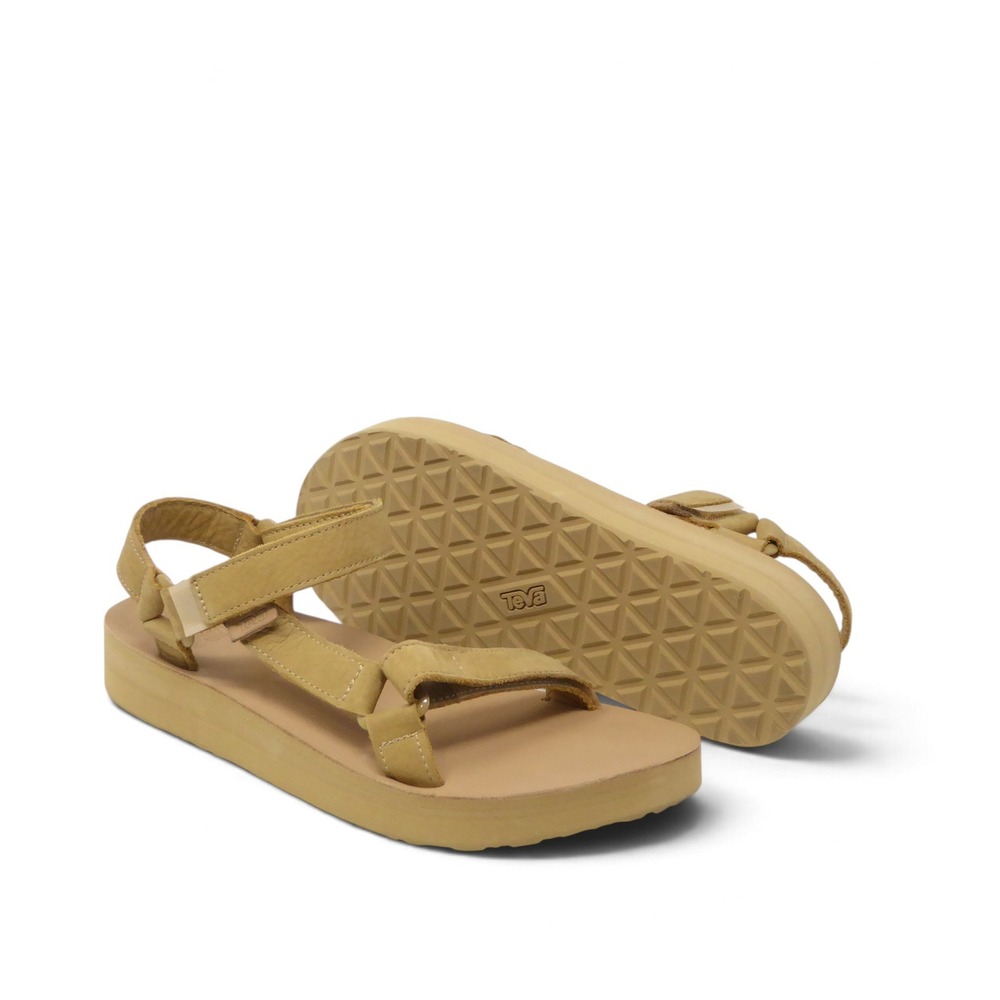 NEW Teva Womens Midform Universal Leather Sandal Sand Tan Beige Platform 10